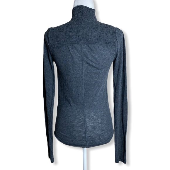 Free People Caroline Smocked Turtleneck Top Sz S - Picture 8 of 10
